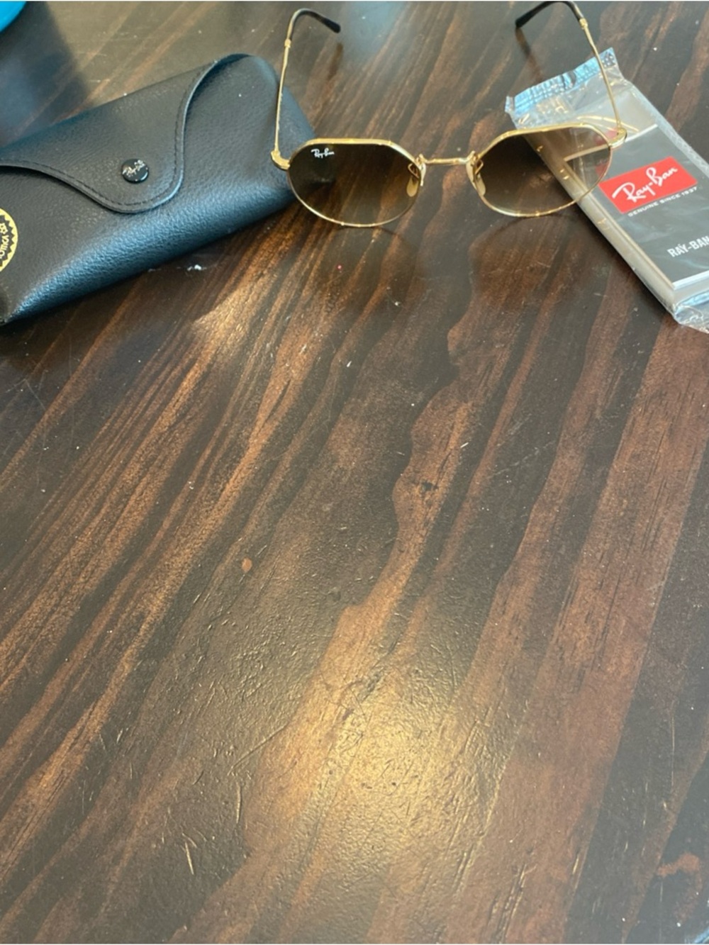 Ray-Ban Gold Frame Sunglasses with Brown Gradient Lenses - Picture 2 of 13